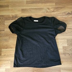 Madewell ballerina black tee transparent sleeves Small